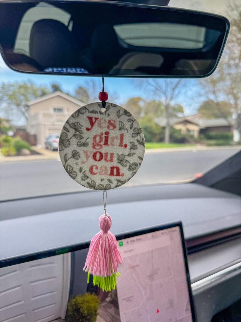 Handmade Felt Car Air Freshener Aromatherapy Hanging Charm with Tassels Boho Car Decor Unique Gift MakerPlace by Michaels